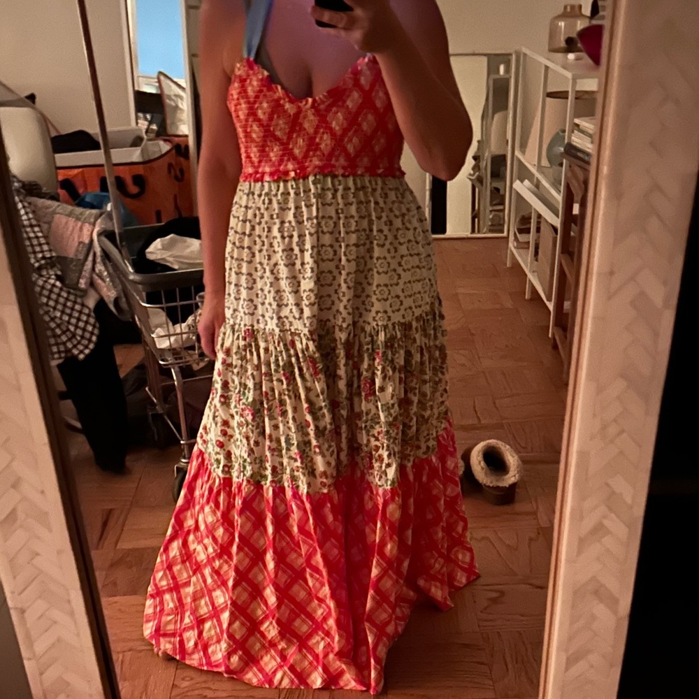 Free People Bluebell Maxi Dress tiered smock floral small - Picture 6 of 6